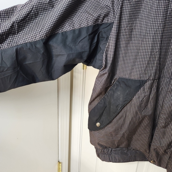 Men's DryJoys By FootJoy Houndstooth Black Beige Rain Golf Jacket Size Large - Picture 3 of 14